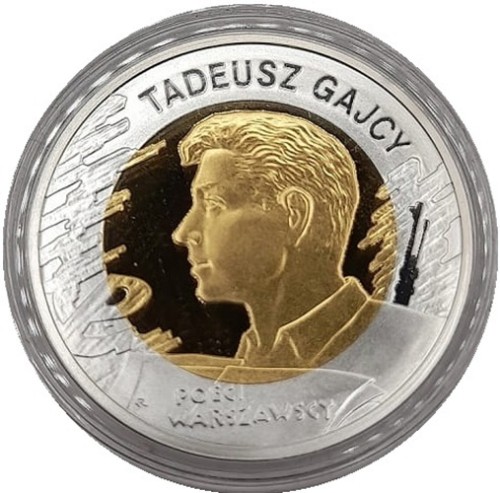 Moneta 10 zł Tadeusz Gajcy 2009 rewers