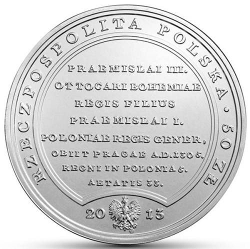 Moneta SSA 50 zł Wacław II Czeski 2013 awers