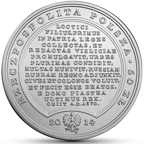 Moneta 50 zł Kazimierz Wielki 2014 awers