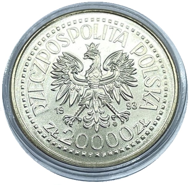 Moneta 20000 zł Kazimierz Jagiellończyk 1993r awers
