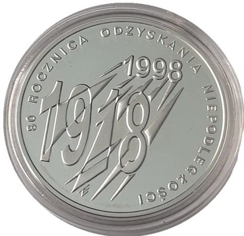 Moneta 10 zł 80 rocznica Odzyskania Niepodległości 1998 rewers