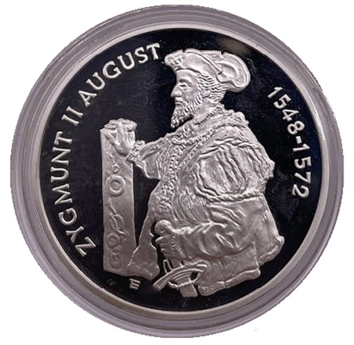 Moneta 10 zł Zygmunt II August półpostać 1996 rewers