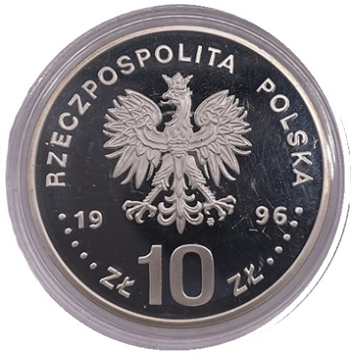 Moneta 10 zł Zygmunt II August półpostać 1996 awers