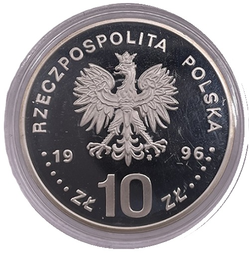 Moneta 10 zł Zygmunt II August półpostać 1996 awers