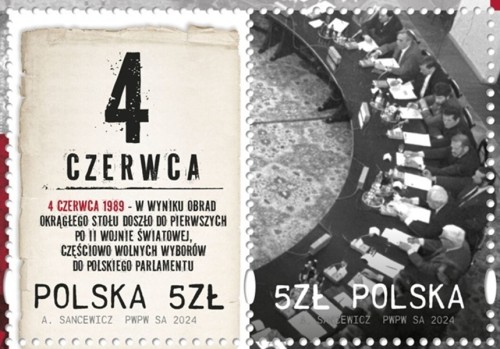 Znaczek Okrągły Stół I wybory 4 czerwca 1989 blok 2024 szczegóły