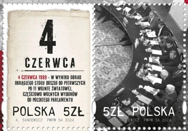 Znaczek Okrągły Stół I wybory 4 czerwca 1989 blok 2024 szczegóły