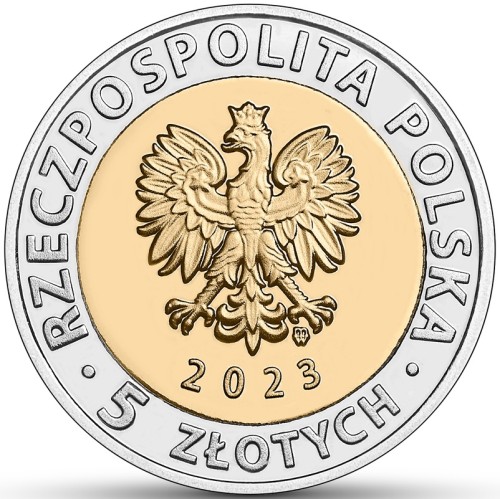 Moneta 5 zł kanał żeglugowy przez mierzeję wiślaną 2023 awers