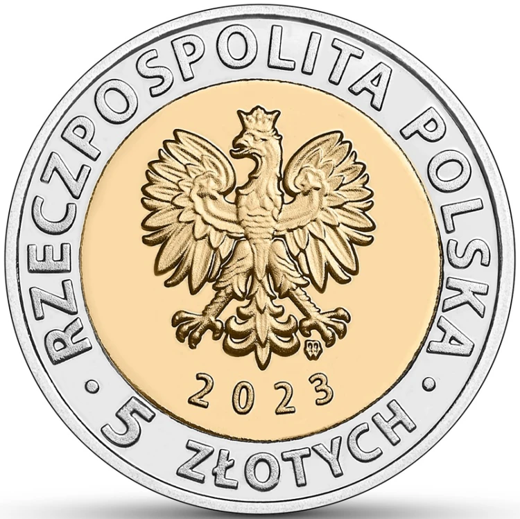 Moneta 5 zł kanał żeglugowy przez mierzeję wiślaną 2023 awers