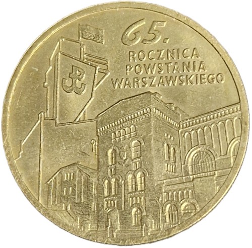 Moneta 2 zł 65 rocznica Powstania Warszawskiego 2009 rewers