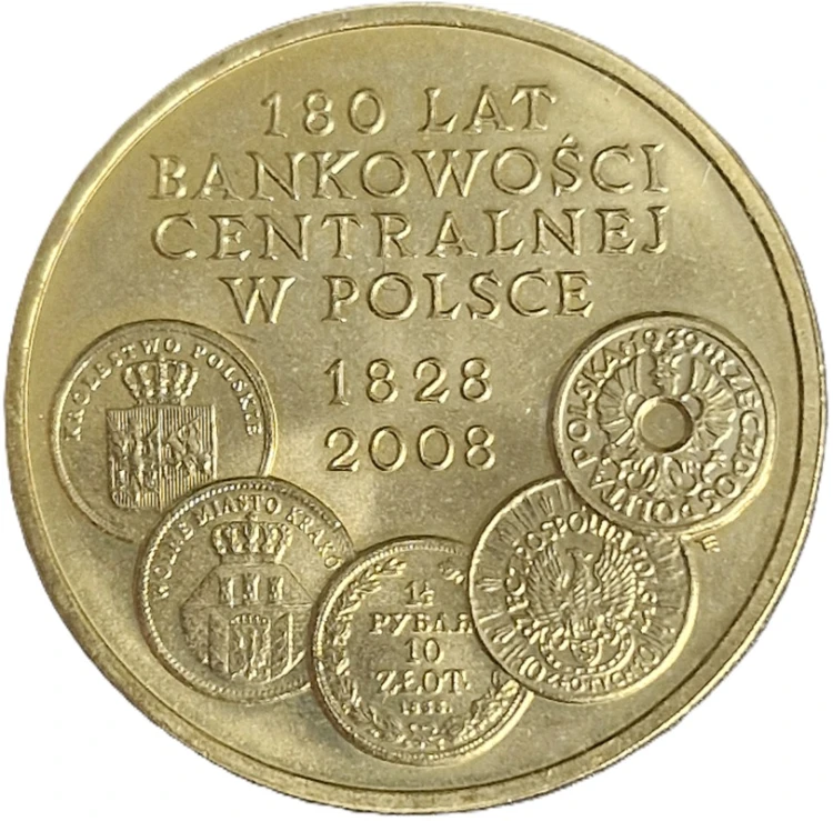Moneta 2 zł 180-lat Bankowości Centralnej 2009 rewers