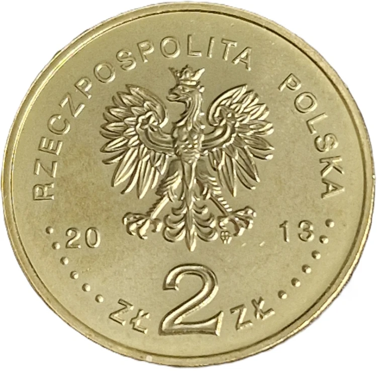 Moneta 2 zł 100 lat Teatru Polskiego w Warszawie 2013 awers