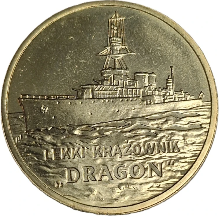 Moneta 2 zł Niszczyciel Piorun 2012 rewers