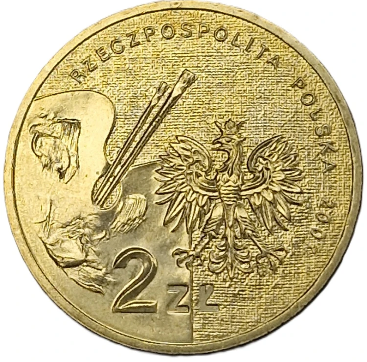 Moneta 2 zł Leon Wyczółkowski 2007 awers