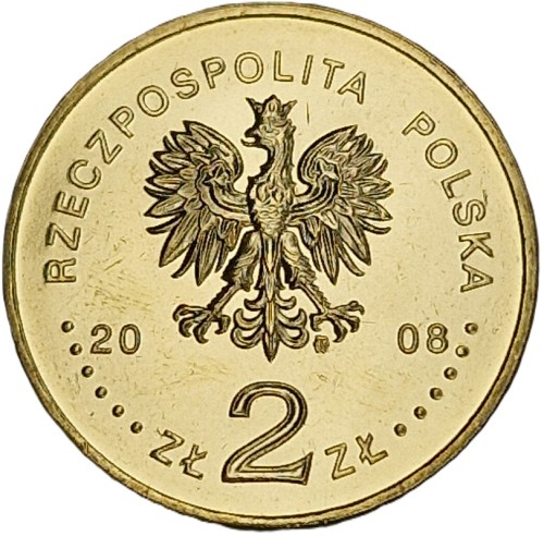 Moneta 2 zł Zbigniew Herbert 2008 awers