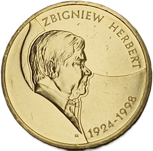 Moneta 2 zł Zbigniew Herbert 2008 rewers