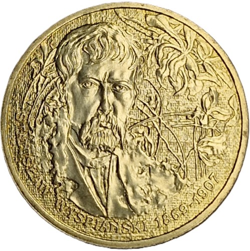Moneta okolicznościowa 2 zł Stanisław Wyspiański 2004 rewers