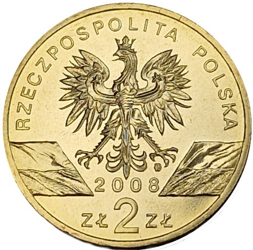 Moneta 2 zł Sokół wędrowny 2008 awers