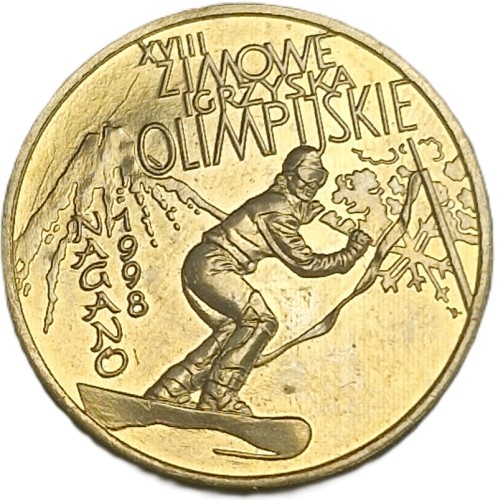 Moneta okolicznościowa 2 zł Nagano 1998 rewers