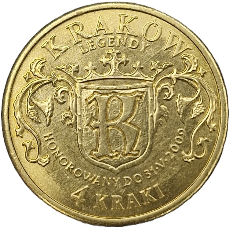 Moneta zastępcza 4 kraki Lajkonik Kraków 2009 awers
