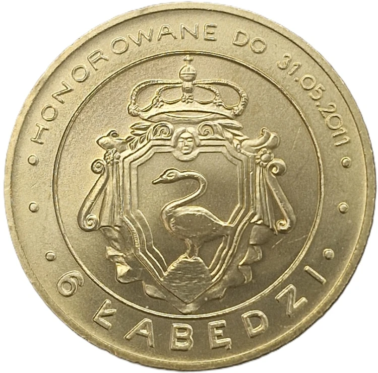 Moneta zastępcza 6 Łabędzi Kępno 2011 awers