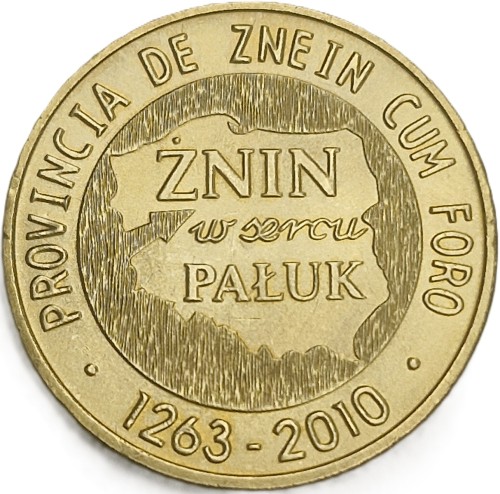 Moneta zastępcza 6 denarów Żnińskich 2010 rewers