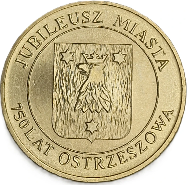 Moneta zastępcza Ostrzeszów 6 baszt 2010 odwrócony awers