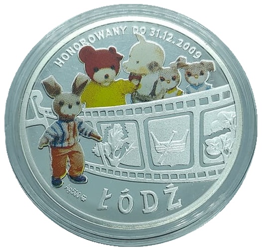 Moneta zastępcza 104 Łódki Miś Uszatek Łódź 2009 awers