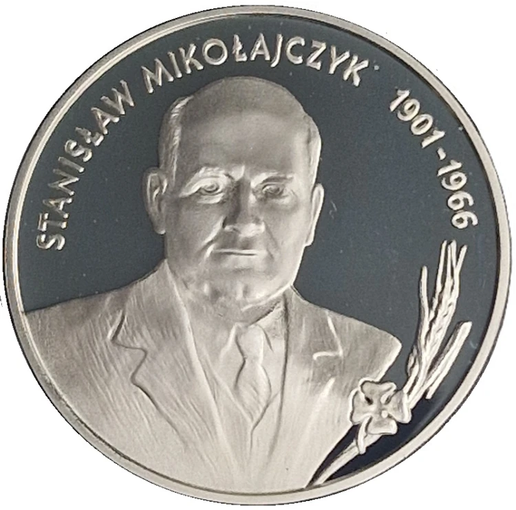 Moneta 10 zł Stanisław Mikołajczyk 1996 rewers