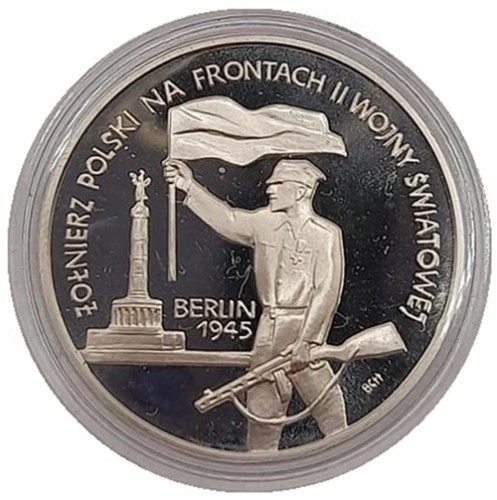 Moneta 10 zł Żołnierz Polski na frontach II WŚ Berlin 1995 rewers