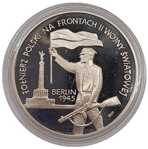 Moneta 10 zł Żołnierz Polski na frontach II WŚ Berlin 1995 rewers