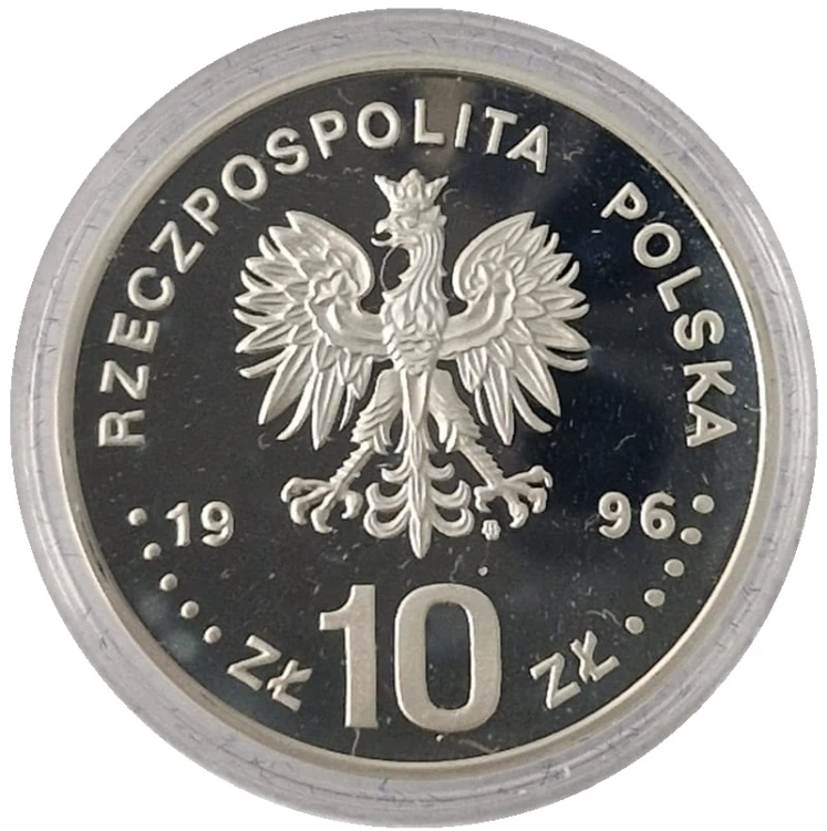Moneta 10 zł 200-lecie powstania mazurka Dąbrowskiego 1996 awers