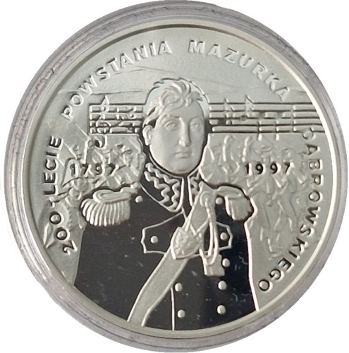 Moneta 10 zł 200-lecie powstania mazurka Dąbrowskiego 1996 rewers