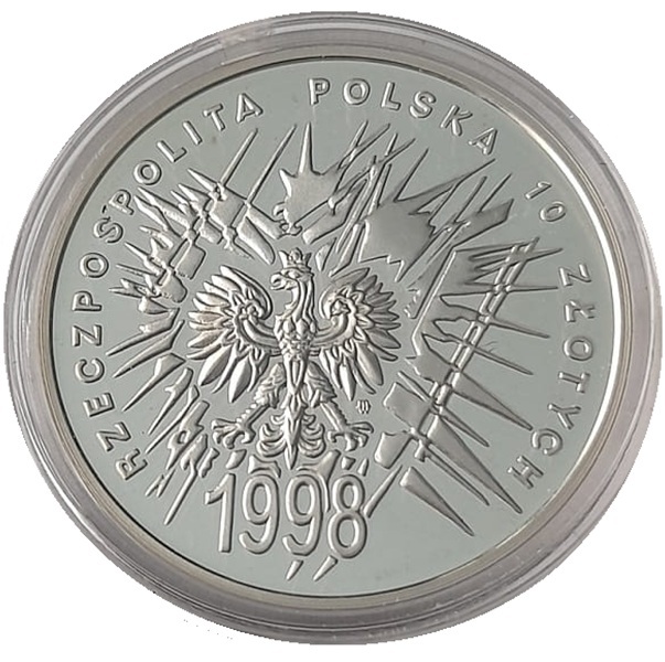 Moneta 10 zł 80 rocznica Odzyskania Niepodległości 1998 awers