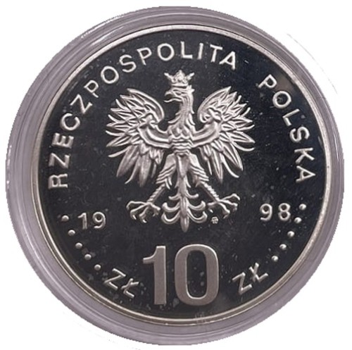 Moneta 10 zł Zygmunt III Waza popiersie 1998 awers