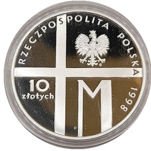 Moneta 10 zł 20-lecie pontyfikatu Jana Pawła II 1998 awers