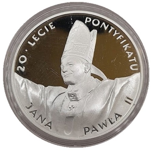 Moneta 10 zł 20-lecie pontyfikatu Jana Pawła II 1998 rewers