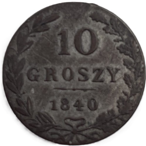Moneta 10 groszy Warszawa MW 1840 rewers