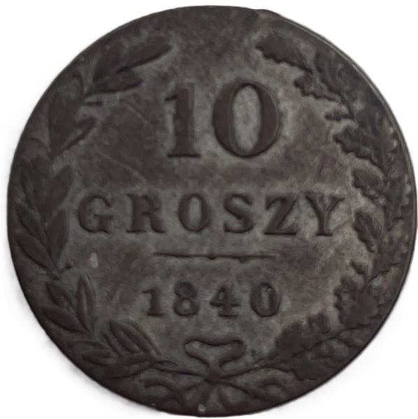 Moneta 10 groszy Warszawa MW 1840 rewers