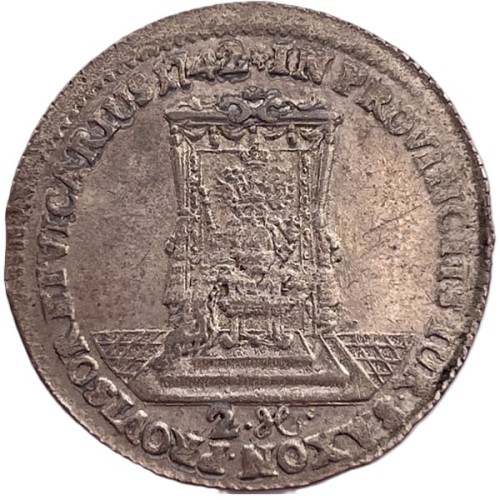 Moneta Dwugrosz wikariacki August III Sas Drezno 1742 awers