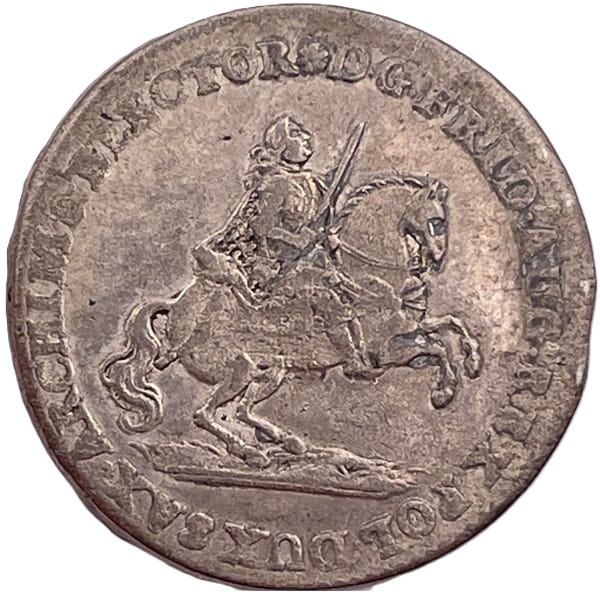 Moneta Dwugrosz wikariacki August III Sas Drezno 1742 rewers
