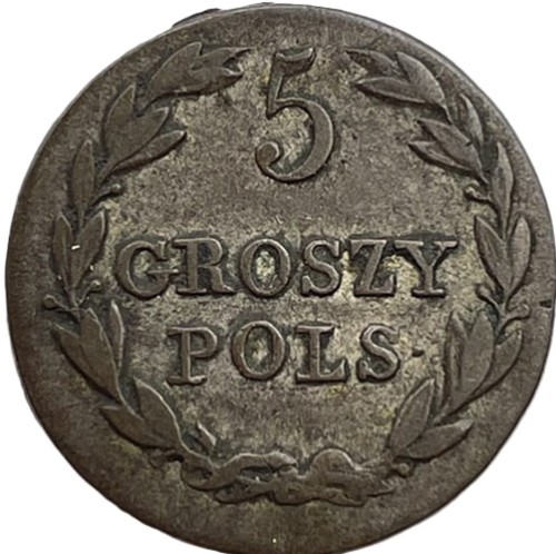 Moneta 5 groszy 1830 FH Królestwo Polskie rewers