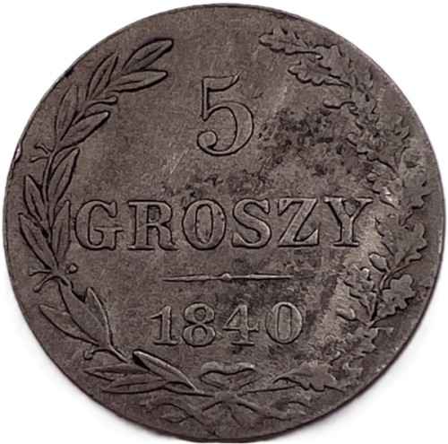 Moneta 5 groszy 1840 MW rewers