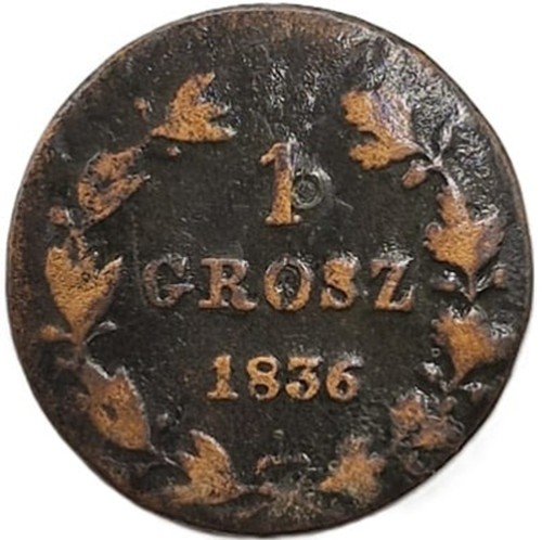 Moneta 1 grosz MW 1836 rewers