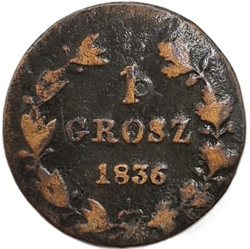 Moneta 1 grosz MW 1836 rewers