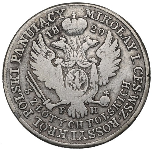 Moneta 5 złotych 1829 Królestwo Polskie awers