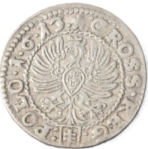 Moneta grosz 1613 Zygmunt III Waza Kraków awers