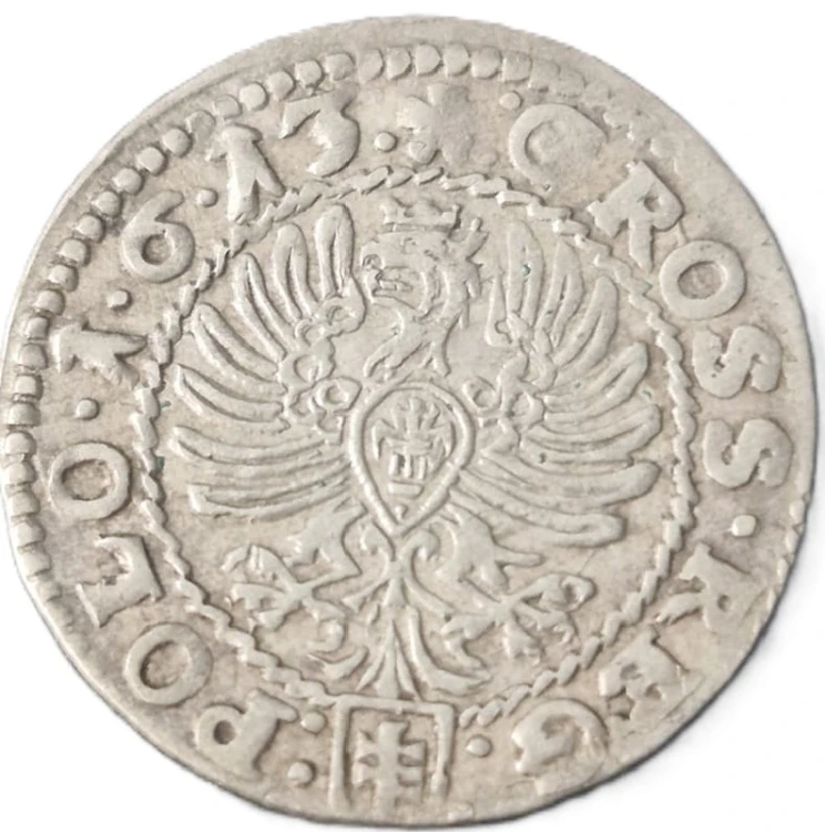 Moneta grosz 1613 Zygmunt III Waza Kraków awers