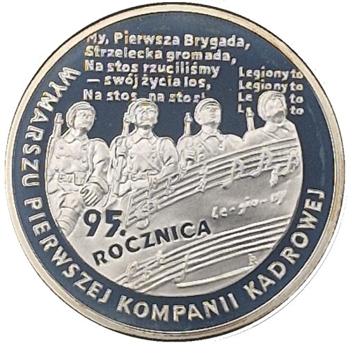 Moneta 10 zł 95 rocznica wymarszu Kompanii Kadrowej 2009 rewers
