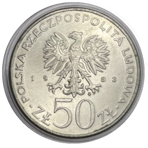 Moneta 50 zł 150 lat Teatru Wielkiego 1983 awers