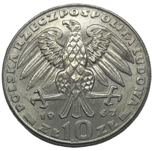Moneta 10 zł Karol Świerczewski 1967 awers